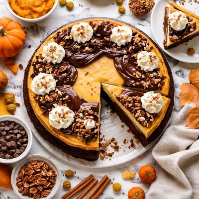 Image of Brownie Pumpkin Cheesecake