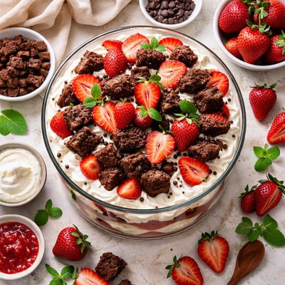Image of Brownie Strawberry Trifle