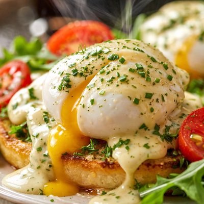 Image of Brunch Eggs with Herbed Cheese Sauce