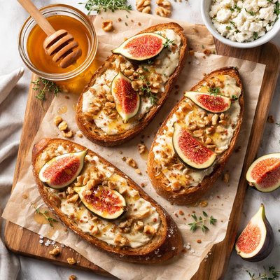 Image of Bruschetta with Honey and Gorgonzola Cheese