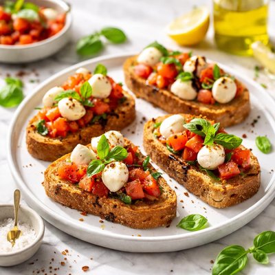 Image of Whole30 Bruschetta with Tomato and Mozzarella