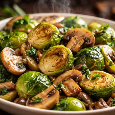 Image of Brussels and Shrooms Saute