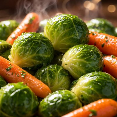 Image of Brussels Sprouts and Baby Carrots