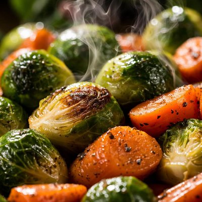 Image of Brussels Sprouts and Carrots