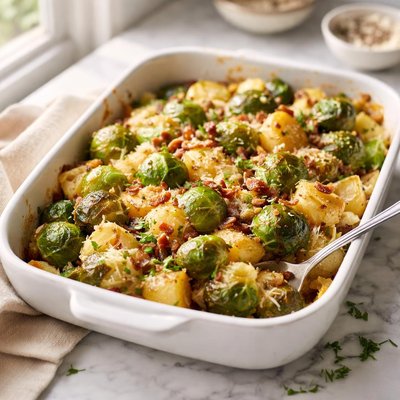 Image of Brussels Sprouts and Potato Bake