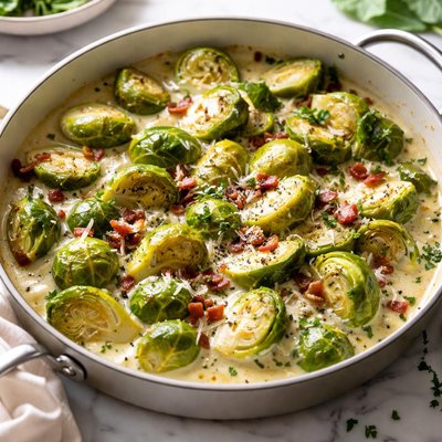 Image of Brussels Sprouts Braised in Cream