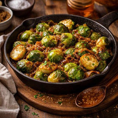 Image of Brussels Sprouts in Honey Dijon Onion Sauce