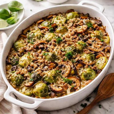 Image of Brussels Sprouts Mushroom Casserole