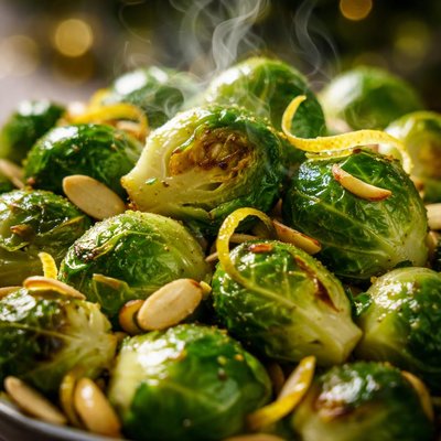 Image of Brussels Sprouts with Almonds and Lemon Rind