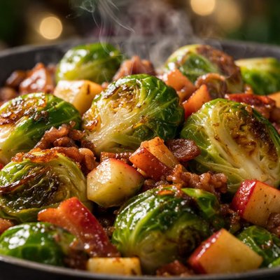 Image of Brussels Sprouts with Bacon and Apple