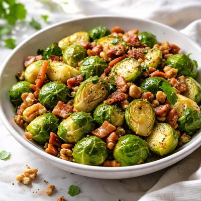 Image of Brussels Sprouts with Bacon and Walnuts