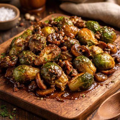 Image of Brussels Sprouts with Mushroom Glaze