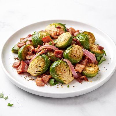 Image of Brussels Sprouts with Onions and Bacon