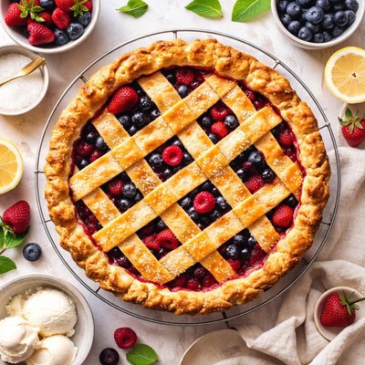 Image of Bubbly Berry Lattice Pie