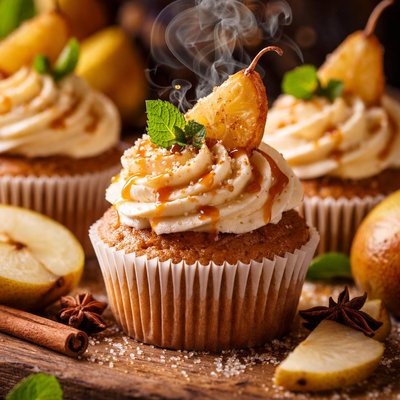 Image of Bubbly Pear Cupcakes