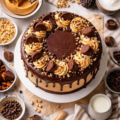 Image of Buckeye Cake Chocolate Peanut Butter Cake