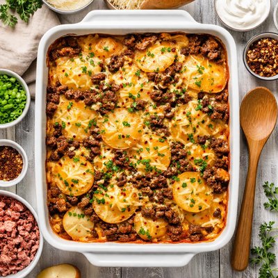 Image of Budget Stretcher Beef and Potato Casserole
