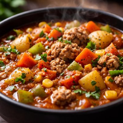 Image of Budget Stretcher Crock Pot Ground Turkey Stew