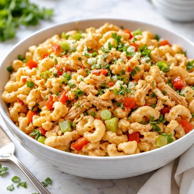 Image of Buffalo Chicken Macaroni Salad Weight Watcher Friendly