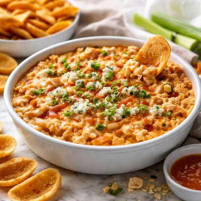Image of Buffalo Ranch Chicken Dip with Frito Scoops