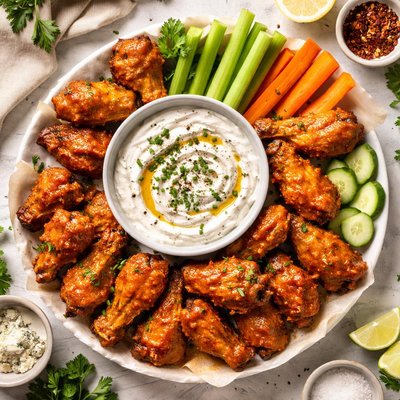 Image of Buffalo Wings with Greek Yogurt Dip