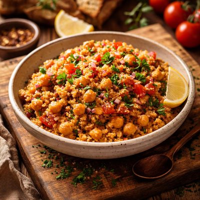 Image of Bulgar Chickpeas Tomatoes