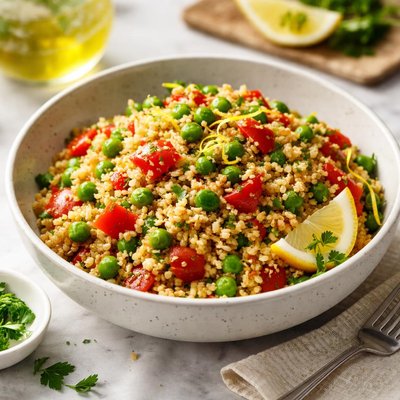 Image of Bulghur with Red Pepper and Peas