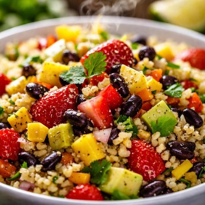 Image of Bulgur Black Bean Summer Fruit Salad