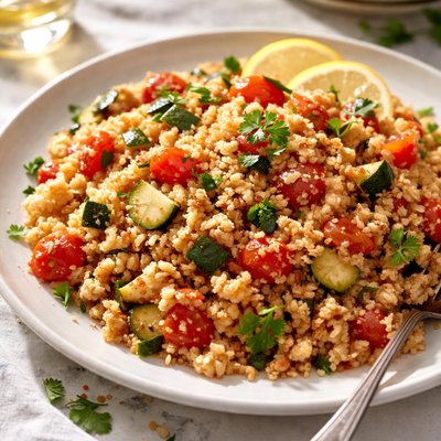 Image of Bulgur Pilaf with Tomato and Zucchini