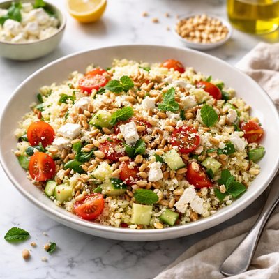 Image of Bulgur Salad with Feta and Pine Nuts