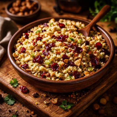 Image of Bulgur Stuffing with Dried Cranberries Hazelnuts