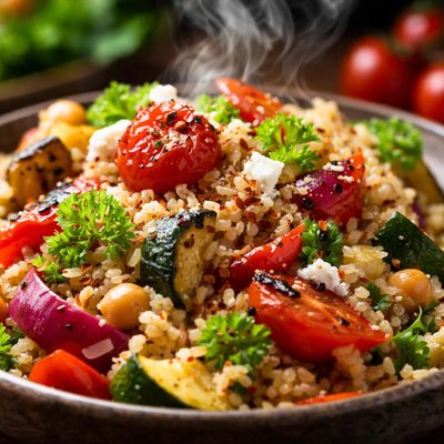 Image of Bulgur Wheat and Roasted Vegetable Salad