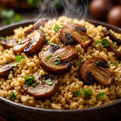 Image of Bulgur with Crimini Mushrooms