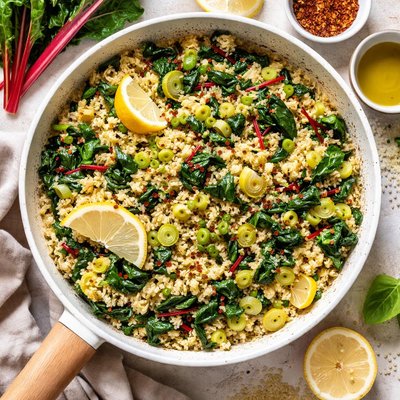 Image of Bulgur with Leeks and Swiss Chard