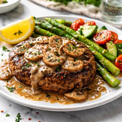 Image of Whole30 Burger Steak with Mushroom Gravy