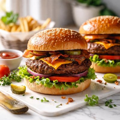 Image of Burgers Well Done but Still Juicy