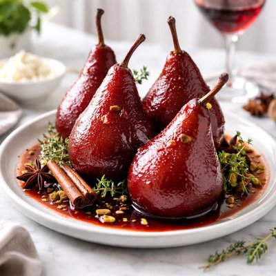 Image of Burgundy Poached Pears