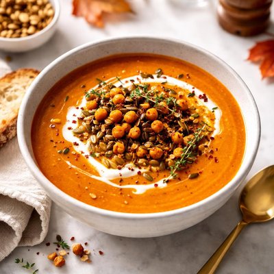Image of Burnt Orange Autumn Vegetable Soup