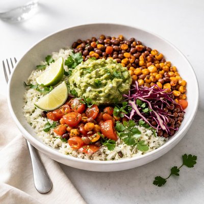 Image of Cuenco de Burrito de la Dieta Mediterránea con Guacamole