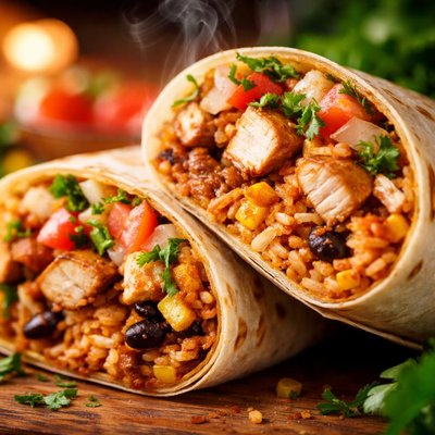 Image of Burritos with Chicken and Rice