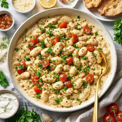 Image of Butter Beans in Sour Cheese Sauce