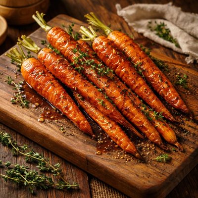 Image of Butter Maple Roasted Carrots with Garden Thyme