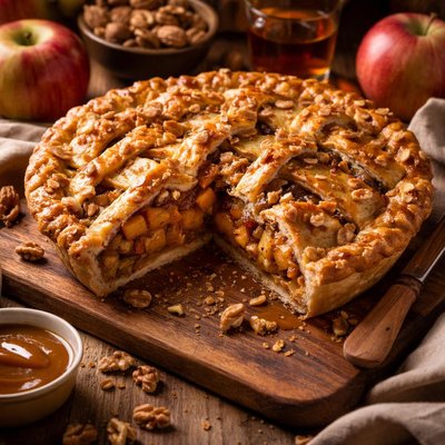 Image of Butter Rum Walnut Apple Pie