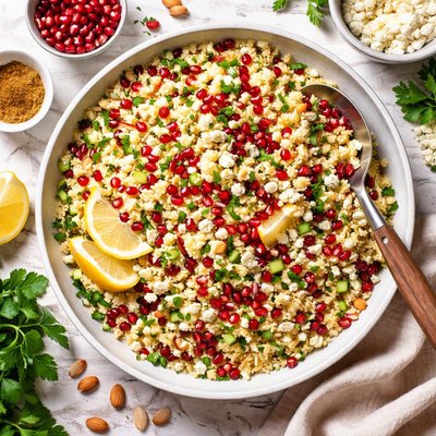 Image of Buttered Couscous with Pomegranate and Almonds