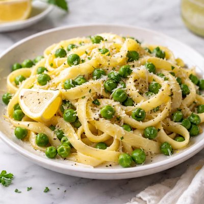 Image of Buttered Fettuccini with Peas