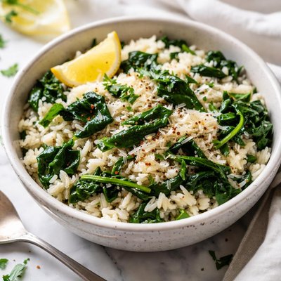 Image of Buttered Spinach and Rice