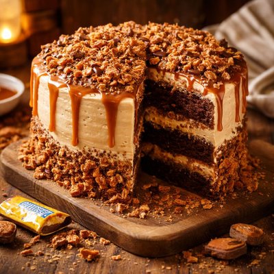 Image of Butterfinger Chocolate Caramel Cake