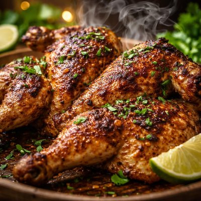 Image of Butterflied Grilled Chicken with Curry and Cumin