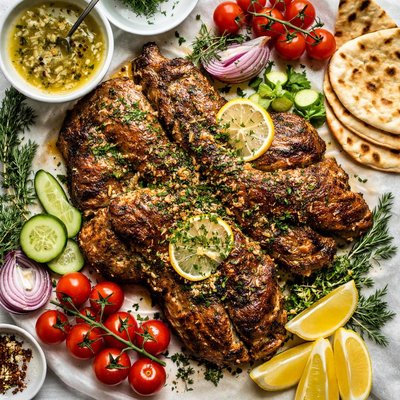 Image of Butterflied Lamb with Garlic Butter