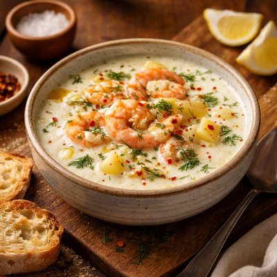 Image of Buttermilk and Shrimp Soup